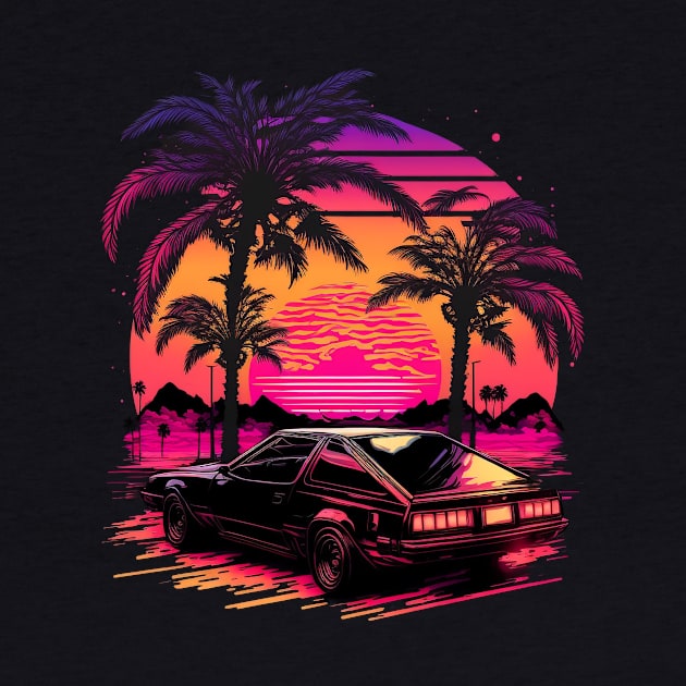 Retro Car in Synthwave Style by Snoe